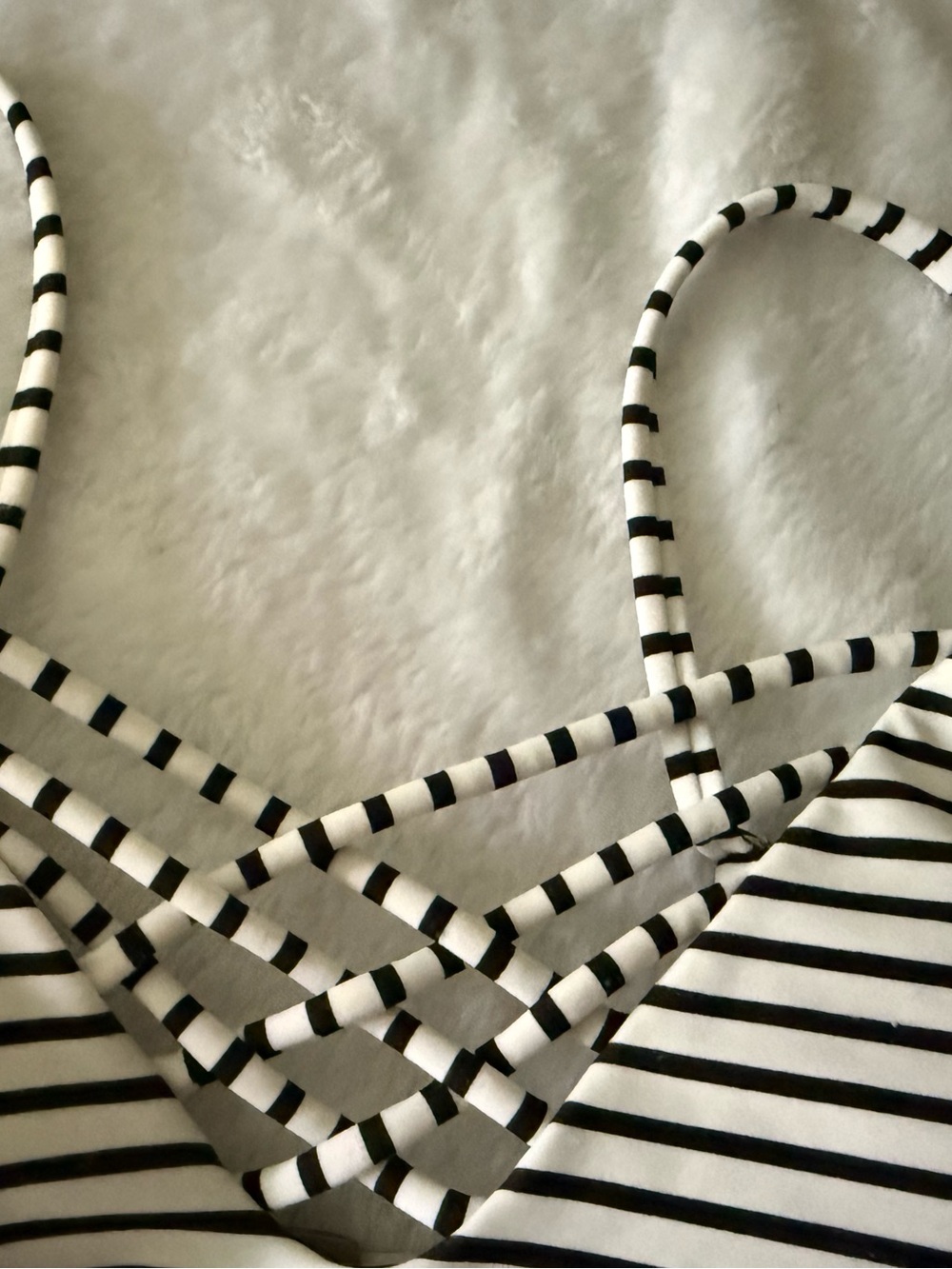HOLLISTER Black White Striped Cage Bikini Top S - Picture 2 of 6